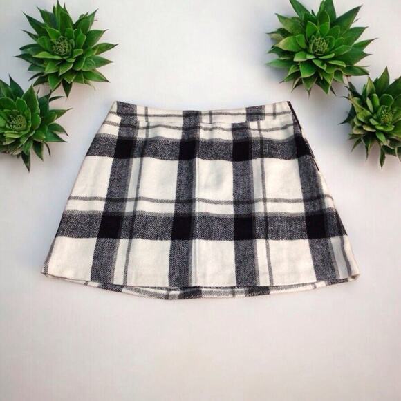 Lulus Mad for Plaid Black and White Flannel A-Line Mini Skirt Size XL - Picture 1 of 9